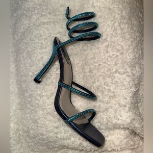 Rene Caovilla Blue Spiral Heels